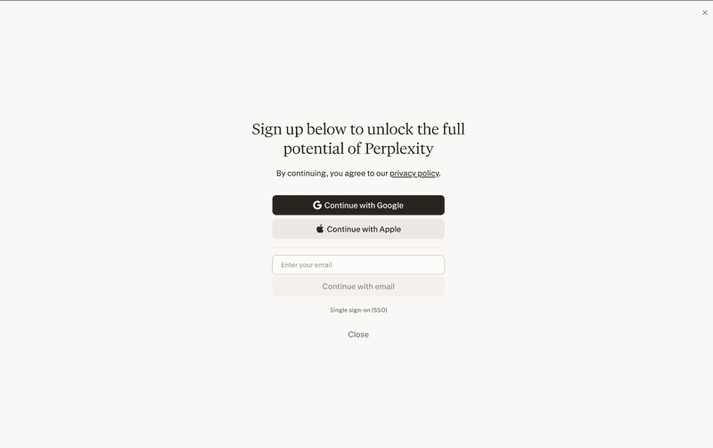 Sign up/log in